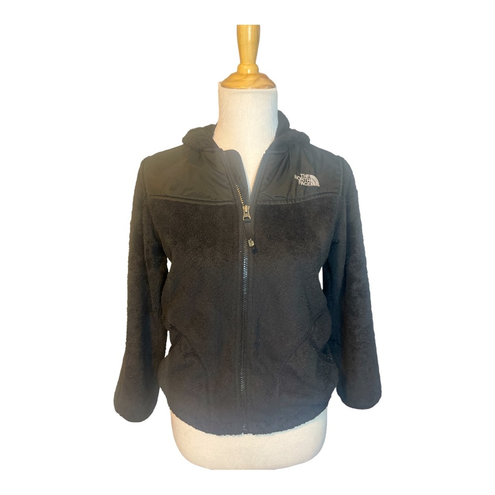 The North Face Polar Fleece Full Zip Nylon Trim Hooded Jacket